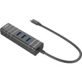 Produktbild: LINDY 43249 USB-Hub 3 Port USB-A, RJ45 USB 3.1 Gen1 5 GBit/s mit eingebautem ...
