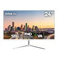 Produktbild: Nilox NXM24FHD1201W Monitor, 61 cm (24 Zoll), Gaming-Bildschirm, 120 Hz, Computerbildschirm mit VESA-Unterstützung, 75 x 75 mm, VA-Technologie, HDMI- und VGA-Anschlüsse