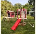 Produktbild: HOME DELUXE Spielturm Spielpark aus Holz WUNDERLAND - Farbauswahl, inkl. Spielhaus, Rutsche, Kletternetz & optional mit Schaukel
