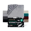 Produktbild: Devior Cashmere Touch Spannbettlaken, Grau, 90x200-100x200 cm – Flauschig weich & wärmend – Mikrofaser mit 190 g/m²– Winter-Spannbetttuch für Topper & Matratzen – Oeko-TEX Zertifiziert