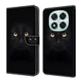 Produktbild: CLM-Tech Handyhülle kompatibel mit Xiaomi Redmi Note 14 Pro 5G Hülle - Tasche aus PU Leder - Klapphülle mit Ständer und Kartenfächern - Schutzhülle Wallet Case Cover schwarzer Panther Augen