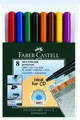 Produktbild: FABER-CASTELL OH-Stift MULTIMARK, F, permanent, 0,6 mm, Schreibfarbe: 8er sortiert (8 Stück), Sie erhalten 1 Etui á 8 Stück