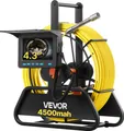 Produktbild: VEVOR Kanalinspektionskamera, 20 m Reichweite, 11 cm Durchmesser, IP68 wasserdichte Rohrinspektionskamera mit Beleuchtung – 6 einstellbare LEDs, 4500-mAh-Akku und 16-GB-Speicherkarte für Abwasserleitungen und -rohre