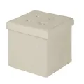 Produktbild: WOLTU® Sitzhocker mit Stauraum Sitzwürfel Sitzbank faltbar Truhen Aufbewahrungsbox, Deckel abnehmbar, Gepolsterte Sitzfläche aus Leinen, 37,5x37,5x38CM(LxBxH), Cremeweiß