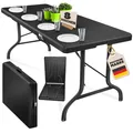 Produktbild: KESSER Buffettisch Tisch klappbar Kunststoff 183x76 cm Rattan Optik Campingtisch Partytisch Klapptisch Gartentisch für Garten Terrasse und Balkon zusammenklappbar 6 Personen ink. Tragegriff