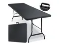 Produktbild: KESSER® Buffettisch Tisch klappbar Kunststoff 183x76 cm Rattan Optik Campingtisch Partytisch Klapptisch Gartentisch für Garten Terrasse und Balkon zusammenklappbar 6 Personen ink. Tragegriff