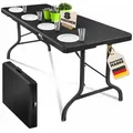 Produktbild: KESSER Tabletttisch, Buffettisch Tisch klappbar Kunststoff 183x76 cm Rattan Optik schwarz