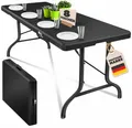 Produktbild: KESSER Tabletttisch, Buffettisch Tisch klappbar Kunststoff 183x76 cm Rattan Optik