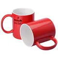 Produktbild: KONZEPT Kaffeetassen 300 ml, 2er Set Tassen aus Keramik, Teetassen mit Henkeln, in Rot, ideal für Kaffee, Tee, Milch, Schokolade