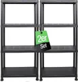 Produktbild: ONDIS24 Steckregal 2x Kunststoffregal, 60 x 30 x 135 (H) cm, 4 Böden, Schwerlastregal, bis zu 80 kg, Regal, Lagerregal - Doppelpack