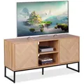 Produktbild: Relaxdays Tv-Lowboard, Hellbraun, Holzwerkstoff, Metall, 120x60x38 cm, Wohnzimmer, Wohnwände, Lowboards, Lowboards stehend