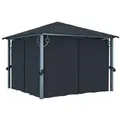 Produktbild: vidaXL Pavillon mit Vorhängen 300×300 cm Anthrazit Aluminium