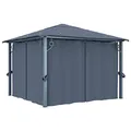Produktbild: vidaXL Pavillon mit Vorhängen 300×300 cm Anthrazit Aluminium