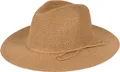 Produktbild: styleBREAKER Damen Panama Sonnenhut mit dünnem Hutband, Strohhut, Schlapphut, Sommerhut, Fedora Hut 04025040, Farbe:Braun