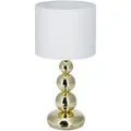 Produktbild: Relaxdays Tischlampe Metall Stoff Gold Weiß mit Filzschutz 50 cm x 25 cm 1,3 kg