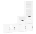 Produktbild: vidaXL TV-Wand 4-tlg. Wohnwand mit Stauraum ODDA Weiß Massivholz Kiefer, (1-St)