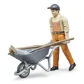 Produktbild: Bruder 62130 - Figur Kommunalarbeiter mit Zubehör Bauarbeiter Schubkarre NEU