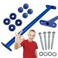 Produktbild: 4iQ 5x Metall Turnstange 60 cm Kinder Blau – Set Reckstangen Garten Spielplatz Klimmzugstange Outdoor Spielgerät - Blau