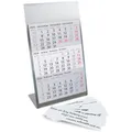 Produktbild: Timr Tischkalender zum Aufstellen aus Edelstahl I Mindset I für 2 Jahre 2026/2027 I 3-Monats-Kalender Block Magnet I mehrsprachig D/GB/F I Silber matt klein I tr086