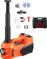 Produktbild: VEVOR elektrischer Wagenheber 5 t Scherenwagenheber mit eingebauter Pumpe, 12 V verstellbarer Reifenwechselersatz mit sicherem Hammer & LED-Licht, tragbares Wagenheber-Set für Limousine SUV Lkw