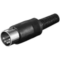 Produktbild: Blanko 2 Stück DIN-Stecker 5-polig 180° Kunststoff schwarz -mit Knickschutz.