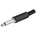 Produktbild: Klinken-Stecker 6,3mm Mono Kunststoff mit angespritzter Knickschutz-Tülle