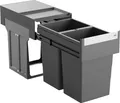 Produktbild: Hailo Mülleimer Küche, Einbau ab 40cm Schrank, 2x 13 L Mülltrennung
