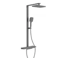 Produktbild: Schütte Überkopfbrause-Set 'Hawaii' graphit matt Thermostatarmatur und Ablage, 110 cm