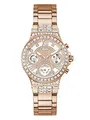 Produktbild: Guess Moonlight Chronograph Damen Armbanduhr, Roségold, Edelstahlarmband, 3 bar Wasserdichtigkeit – 36 mm Gehäuse, edles Design, GW0320L3 SP