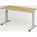 Produktbild: Schreibtisch H650-850xB1400xT670mm Asteiche ger.Form C-Fuß HAMMERBACHER