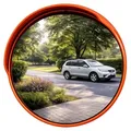 Produktbild: Verkehrsspiegel Ø58 cm Konvex Einfahrt Sicherheitsspiegel Außen - Orange