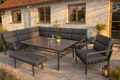 Produktbild: Green Spirit® Siena Ecklounge 9 Personen Aluminium Anthrazit mit Tisch Holzoptik