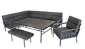 Produktbild: Green Spirit Gartenlounge-Set Siena - Grau, Aluminium, für 9 Personen, Wetterfest, Garten Lounge-Set mit 2x Sofa, Tisch, Sessel und Bank - Alu Terrassen Outdoor Loungemöbel-Set Garten-Möbel Sitzgruppe