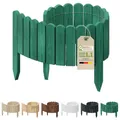 Produktbild: Floranica Rollborder Flexibler Holzzaun 100 x 20 cm Grün Beeteinfassung Deko für Gartenzaun Rasenkante Umzäunung Gartenzaun für Rasenflächen Hochbeete für Garten