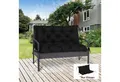 Produktbild: Outsunny Bankauflage 100 x 98 x 8 cm, mit Bändern, (3 Sitzer Bankkissen, 1 St., Sitzkissen), für Gartenmöbel, Sitzbank Hollywoodschaukel, Schwarz