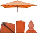 Produktbild: Ersatz-Bezug für Gastronomie Holz-Sonnenschirm HWC-C57, Sonnenschirmbezug, eckig 3x3m Polyester terracotta