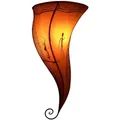 Produktbild: Wandlampe Suma Orange - marokkanisch Boho Lederlampe H 60cm
