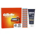 Produktbild: Gillette Fusion 5 Rasierklingen und Bartpflege Set für Rasierer, 10 Ersatzklingen für Nassrasierer Herren + Gillette PRO Sensitive Rasierschaum 175 ml, Geschenk für Männer