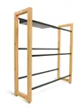 Produktbild: holz4home® Kastenständer Getränkekistenregal aus Bambus I Kistenregal Metallstreben Schwarz, inkl. Metallablage