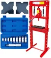 Produktbild: Werkstattpresse 12T Hydraulikpresse + Druckstücksatz 10-tlg. – Rahmenpresse