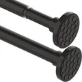 Produktbild: Gardinenstange ohne Bohren Ausziehbar Teleskopstange Vorhang Extra Dicke Duschvorhangstange Spannstange für Badezimmer,Schlafzimmer Schwarz(85-155CM Φ32mm)