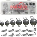 Produktbild: Paradox Fishing Cheburashka Blei Set I 27 Bleie (3g/5g/7g/10g/12g/14g) je 4/5 Stück mit Box (59 teilig) I für Offset Haken - Dropshot Blei Drop Shot Jigköpfe