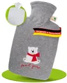 Produktbild: Hugo Frosch Wärmflasche Klassik 1,8l – Made in Germany – mit weichem Fleecebezug Eisbär 