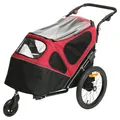 Produktbild: Duvo+ Hundeanhänger 2-in-1 schwarz/rot, max. 30 kg, wasserdicht, Fahrrad, Buggy