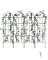 Produktbild: VEVOR Rankhilfe für Kletterpflanzen, 51x180cm, 4er-Set rostfreies Metallspalier für Gartenblumen, Rankgitter für Rosen, Kletterhilfe, Gurkenstütze, dekoratives Clematis-Spalier für Innenhöfe & Rasen