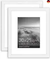 Produktbild: Americanflat Bilderrahmen 20x25 cm in Weiß – Bilderrahmen 13x18 cm mit Pa