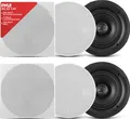 Produktbild: Pyle Deckenlautsprecher / Wandlautsprecher 250 Watt Einbaulautsprecher–Flache 8” (20cm) 2-Wege-Lautsprecher als Stereo Sound System – Einfacher Einbau