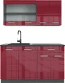 Produktbild: Singleküche Vicco R-Line Rot Hochglanz 140 cm ohne Arbeitsplatte, Model 34952