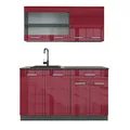 Produktbild: Vicco Singleküche R-Line, Rot Hochglanz, 140 cm