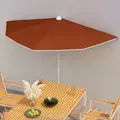 Produktbild: vidaXL Halb-Sonnenschirm mit Mast 180x90 cm Terracotta-Rot